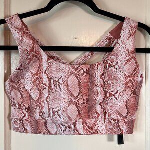 Victoria Secret Sports Bra On Point Size Large Salmon Snakeskin‎ Strappy…